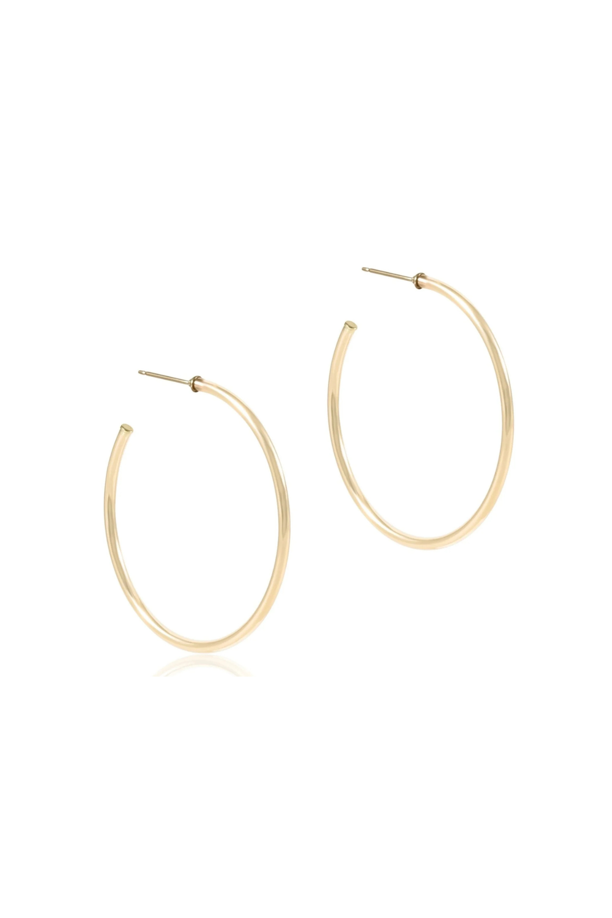 Round Gold 1.75” Post Hoop - 2mm - Smooth