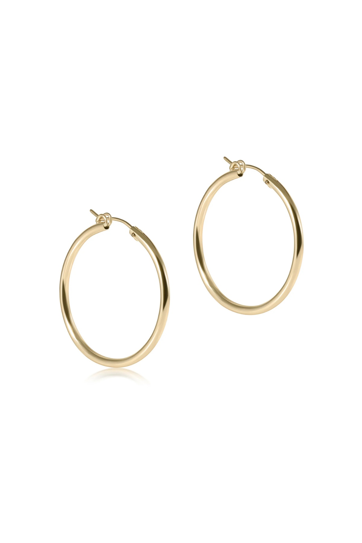 Round Gold 1.5” Post Hoop - 3mm - Smooth