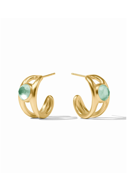 Laguna Stone Hoop - Iridescent Aquamarine Blue