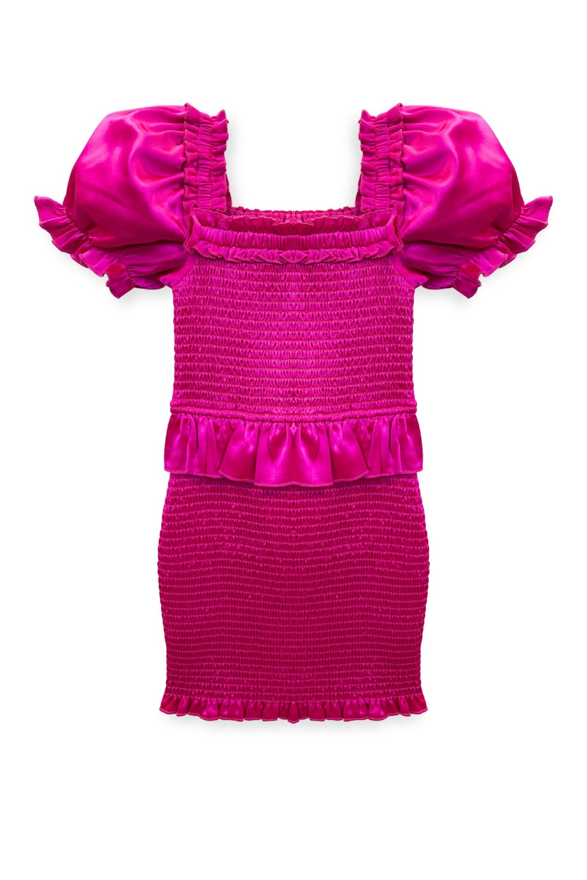 TWEEN RAYNE TIERED PUFF SLEEVE SMOCKED DRESS - FINAL SALE