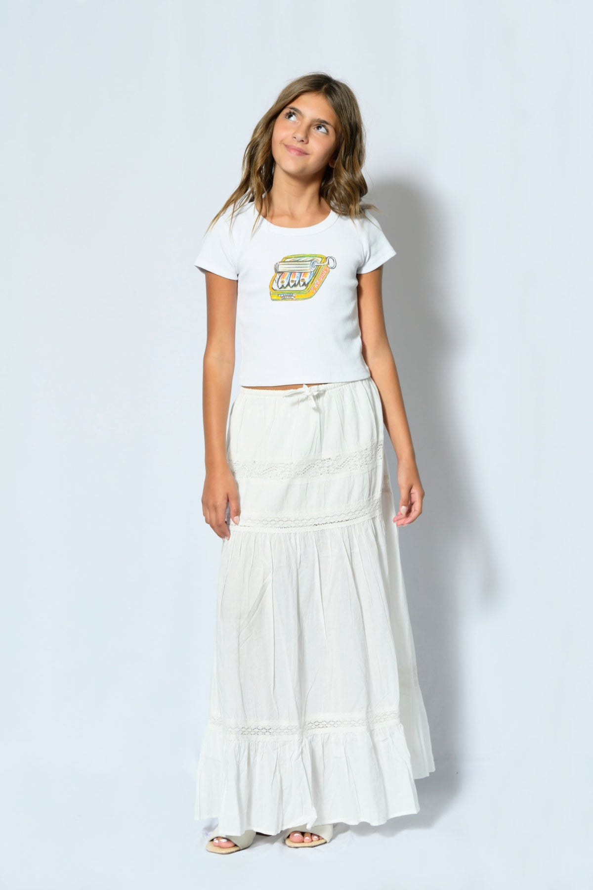 TWEEN SOFIE TIERED MAXI SOLID SKIRT