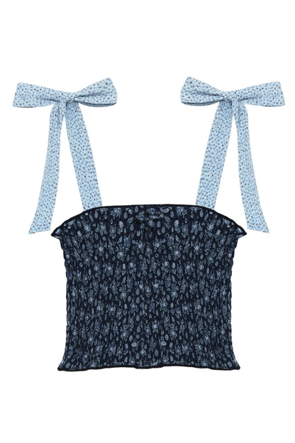 JUNIOR SUNNY PRINTED TIE TOP - FINAL SALE