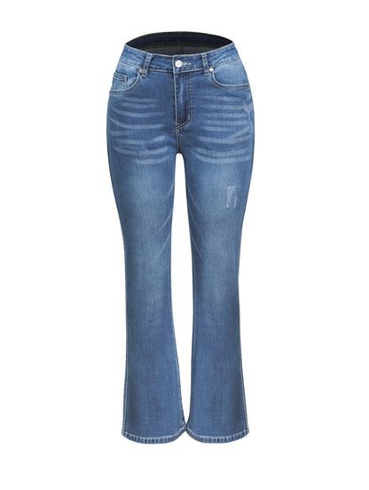 DressBetty - Fashion High Stretch Slim Denim Trousers Street Casual Boot Cut Pants S-2XL Drop Shipping