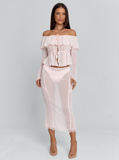 Taraya Midi Skirt Pink