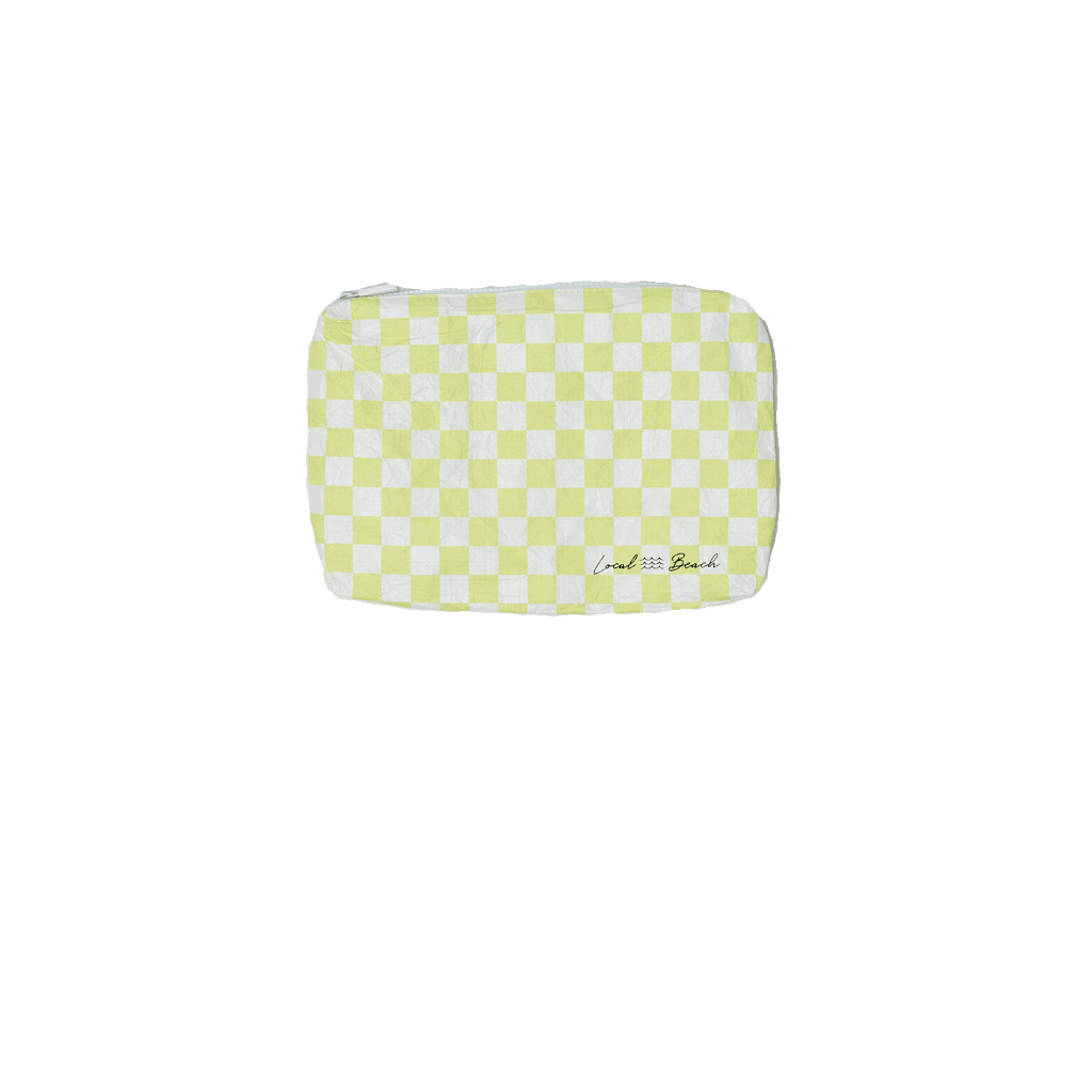 Yellow Checker Water Resistant Pouch