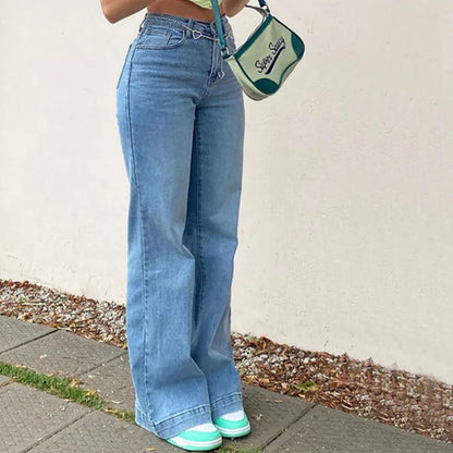 DressBetty - 2024 High Waist Bell Bottom Stretchy Denim Flared Women's Jeans
