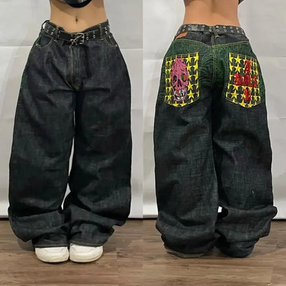 Y2K Streetwear Baggy Jeans Men Hip Hop Vintage Wide Leg Pants