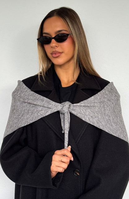 Audrey Triangle Scarf Charcoal