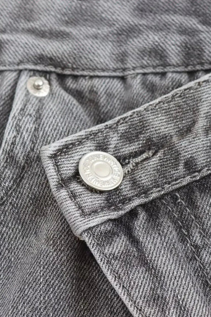 Asymmetric High Waist Straight Jeans