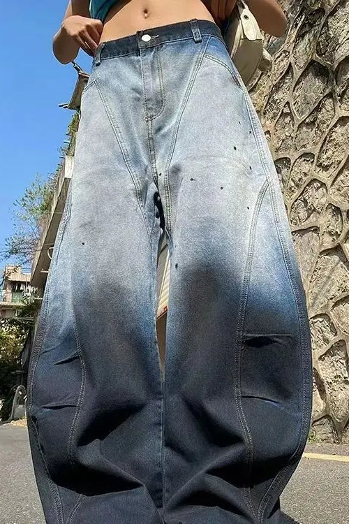 Unisex Gradient Streetwear Jeans