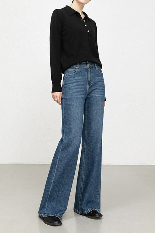 High Waist Casual Versatile Straight Denim Jeans