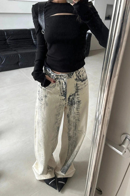 Vintage Straight Tie Dye Jeans