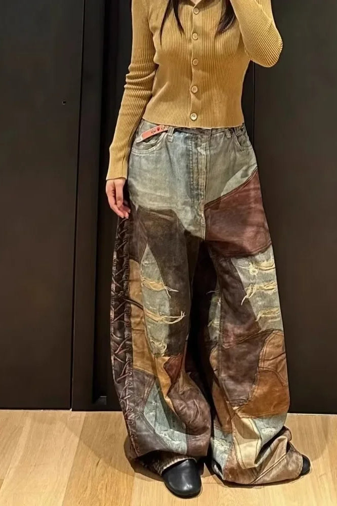 3D Printed Streetwear Baggy Jeans
