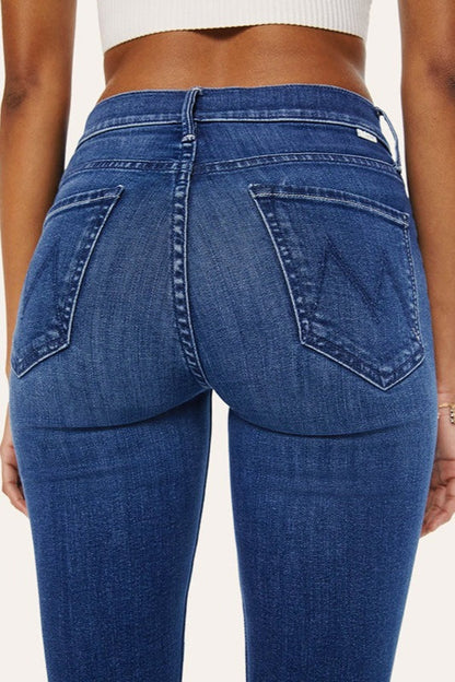 High Waist Cropped Straight Jeans
