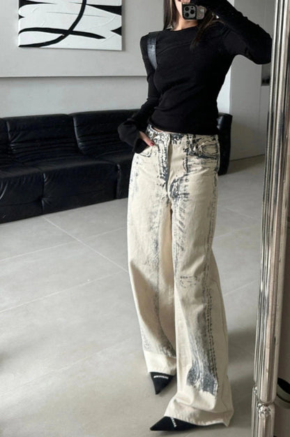 Vintage Straight Tie Dye Jeans