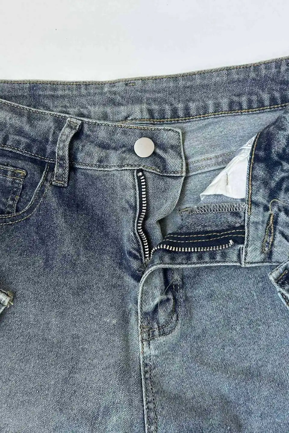 Detachable High Waist Wide Leg Jeans