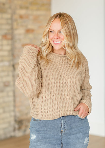 Astrid Drop Shoulder Chain Knit Sweater - FINAL SALE