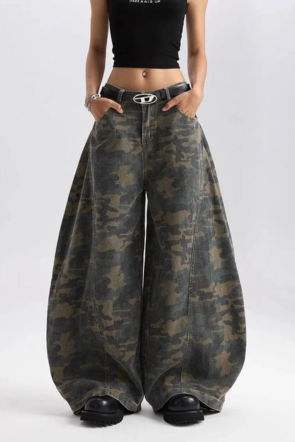 Retro Harajuku Camo Jeans