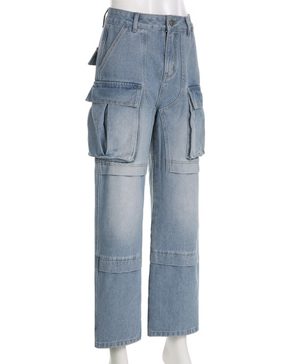 Loose Multi-Pocketed Clothes Jeans