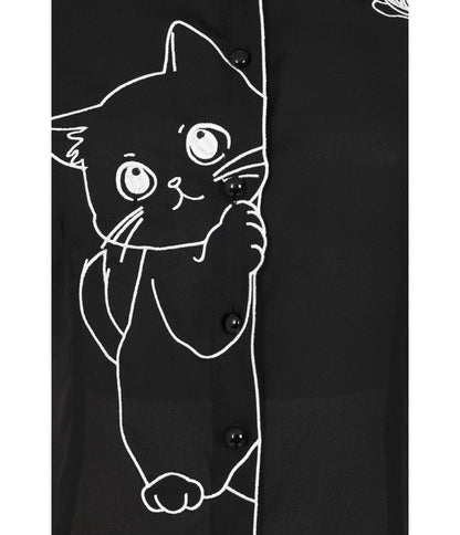 Banned Black & White Cat Sophie Blouse