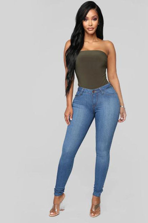 High Waist White Skinny Jeans