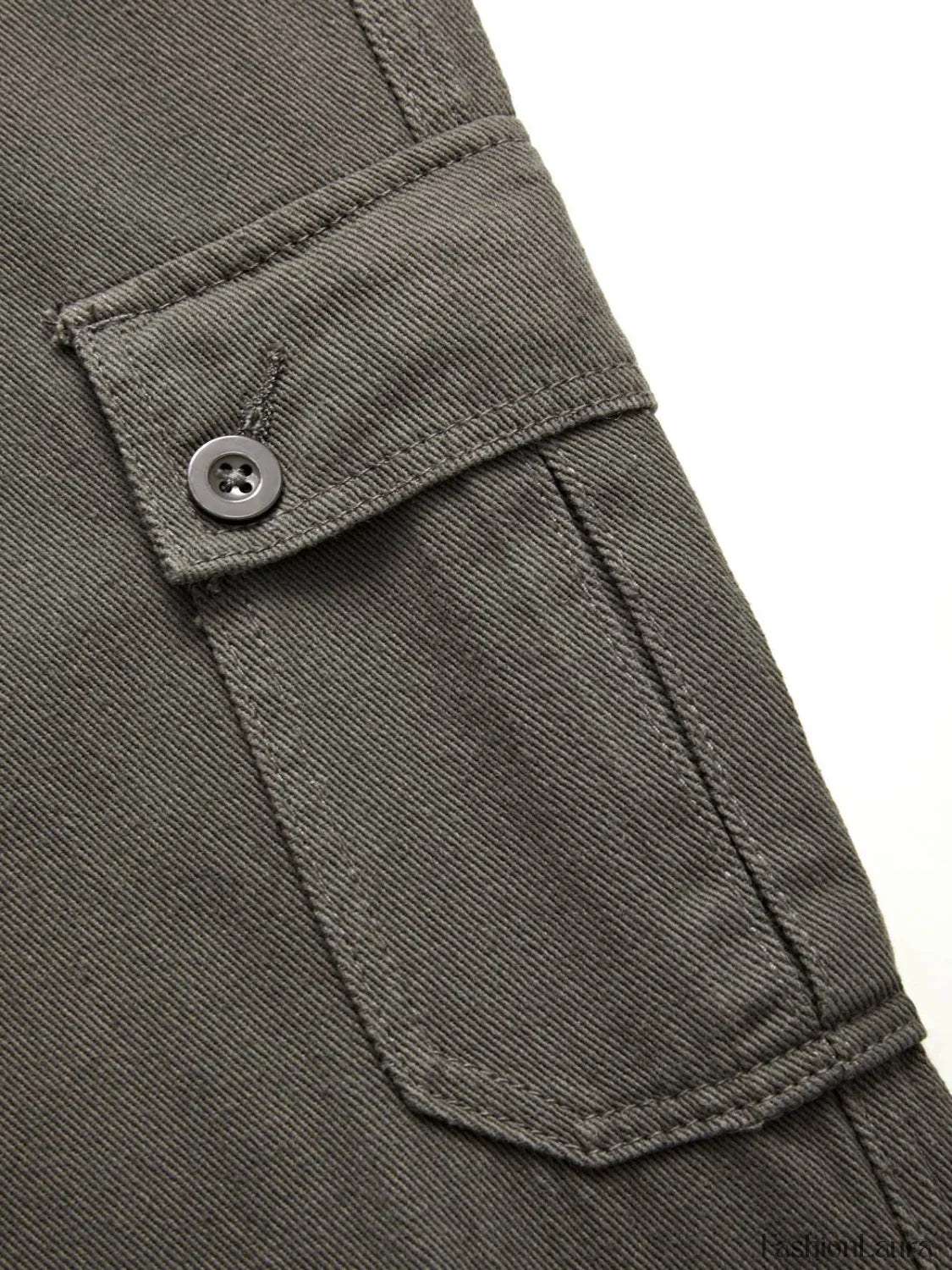 Buttoned Straight Leg Cargo Jeans