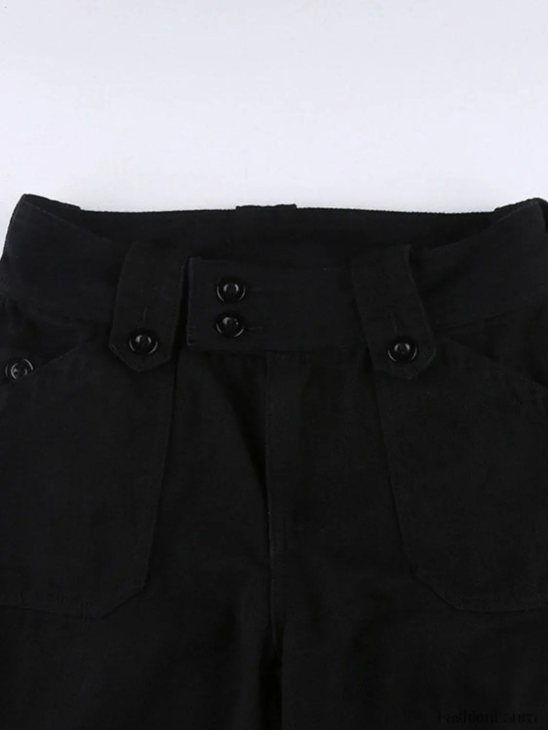 Buttoned Straight Leg Cargo Jeans