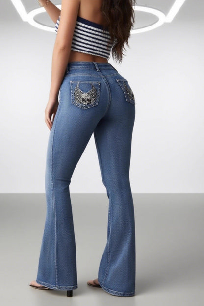 High Waist Slim Fit Denim Jeans