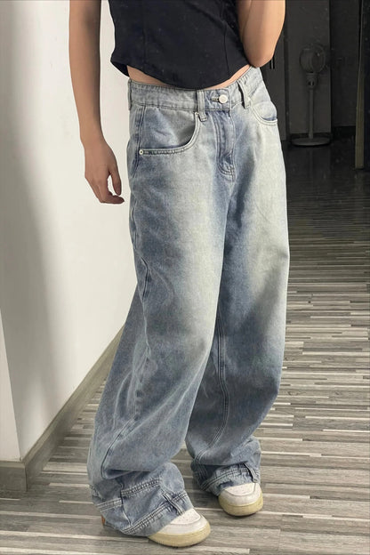 Loose Fit Reverse Pocket Jeans
