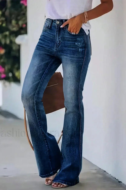 High Waist Flared Denim Jeans