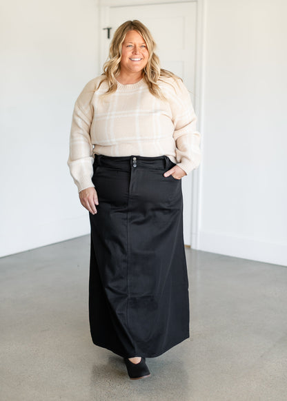 Camellia A-Line Cotton Twill Maxi Skirt - FINAL SALE