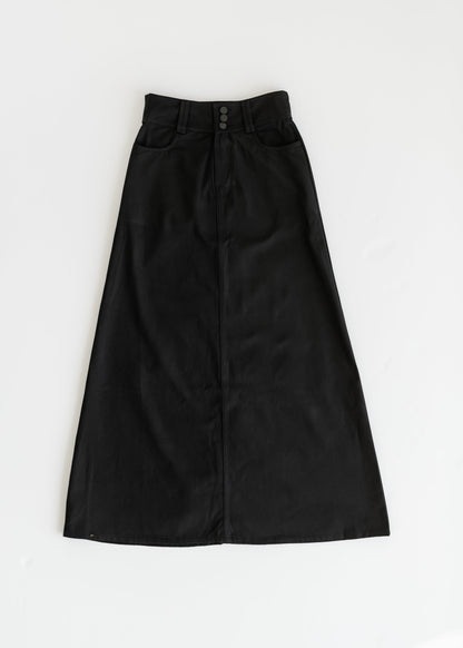 Camellia A-Line Cotton Twill Maxi Skirt - FINAL SALE