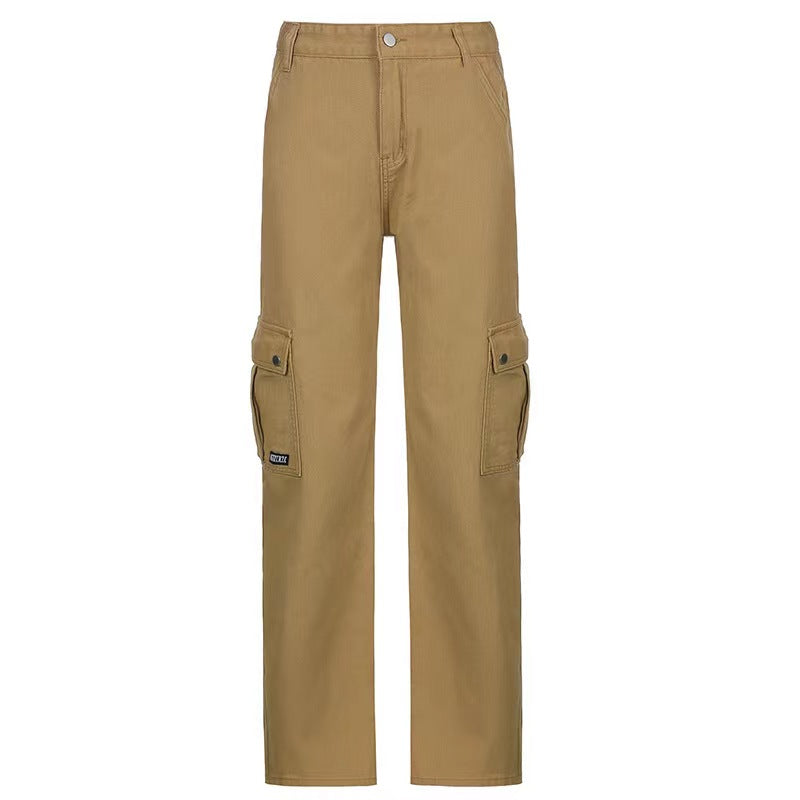 Brown Classic Vintage Cargo Jeans with Pocket