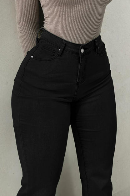Chic High Waist Stretch Bootcut Jeans