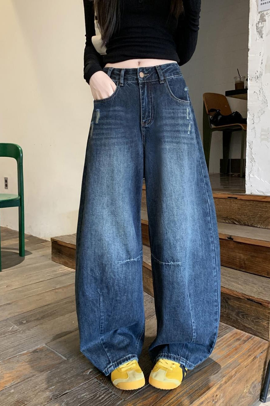 Washed Wide Leg Vintage Jeans