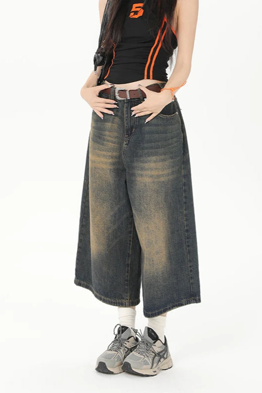 Vintage Y2K Loose Cropped Jeans