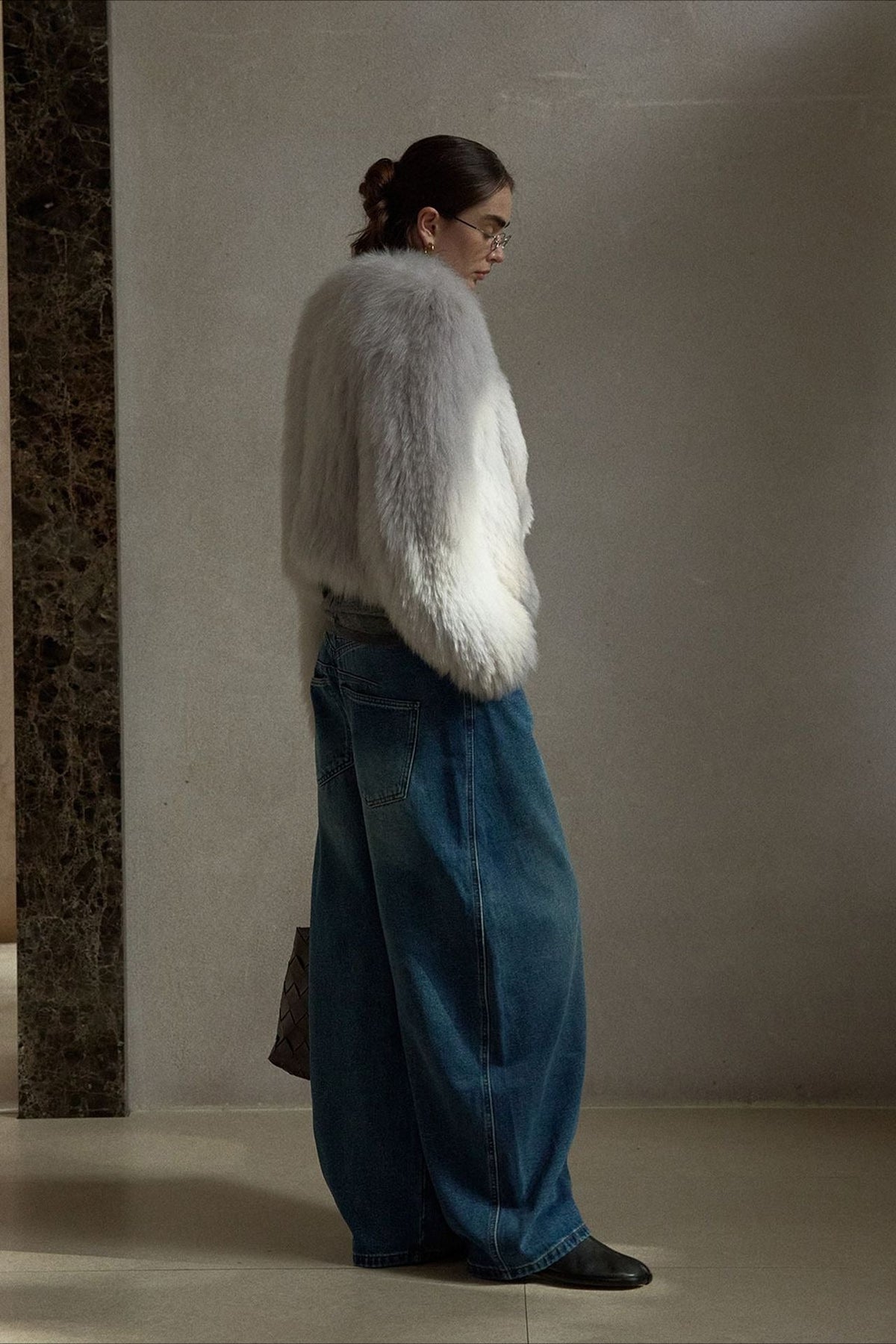 Cotton Feel Fleece Lined Cropped Jeans