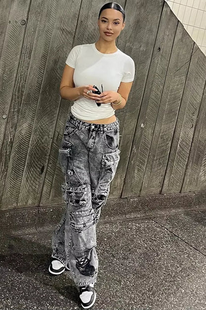 Straight Leg Utility Cargo Pants