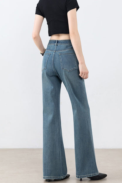 High Waist Tencel Stretch Flared Jeans