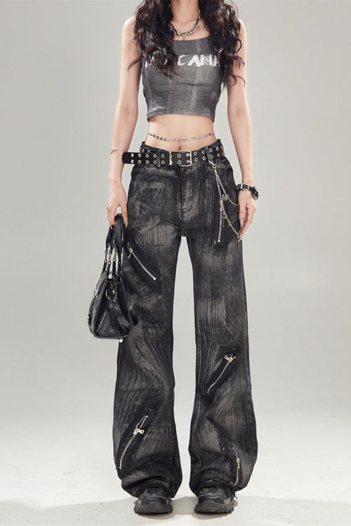 Black Vintage High Waisted Denim Jeans