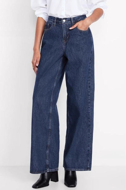 Classic Wide Leg Denim Jeans