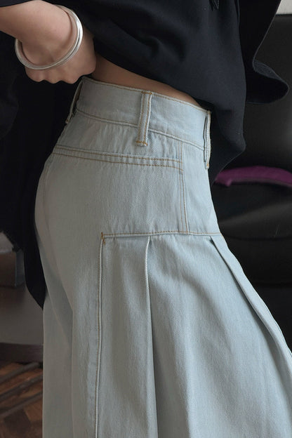 Deconstructed Flared Denim Jeans
