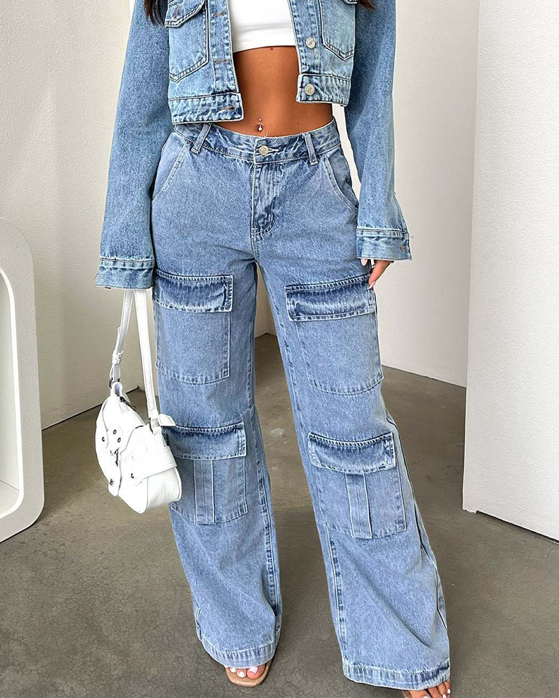 Vintage Straight Cargo Jeans