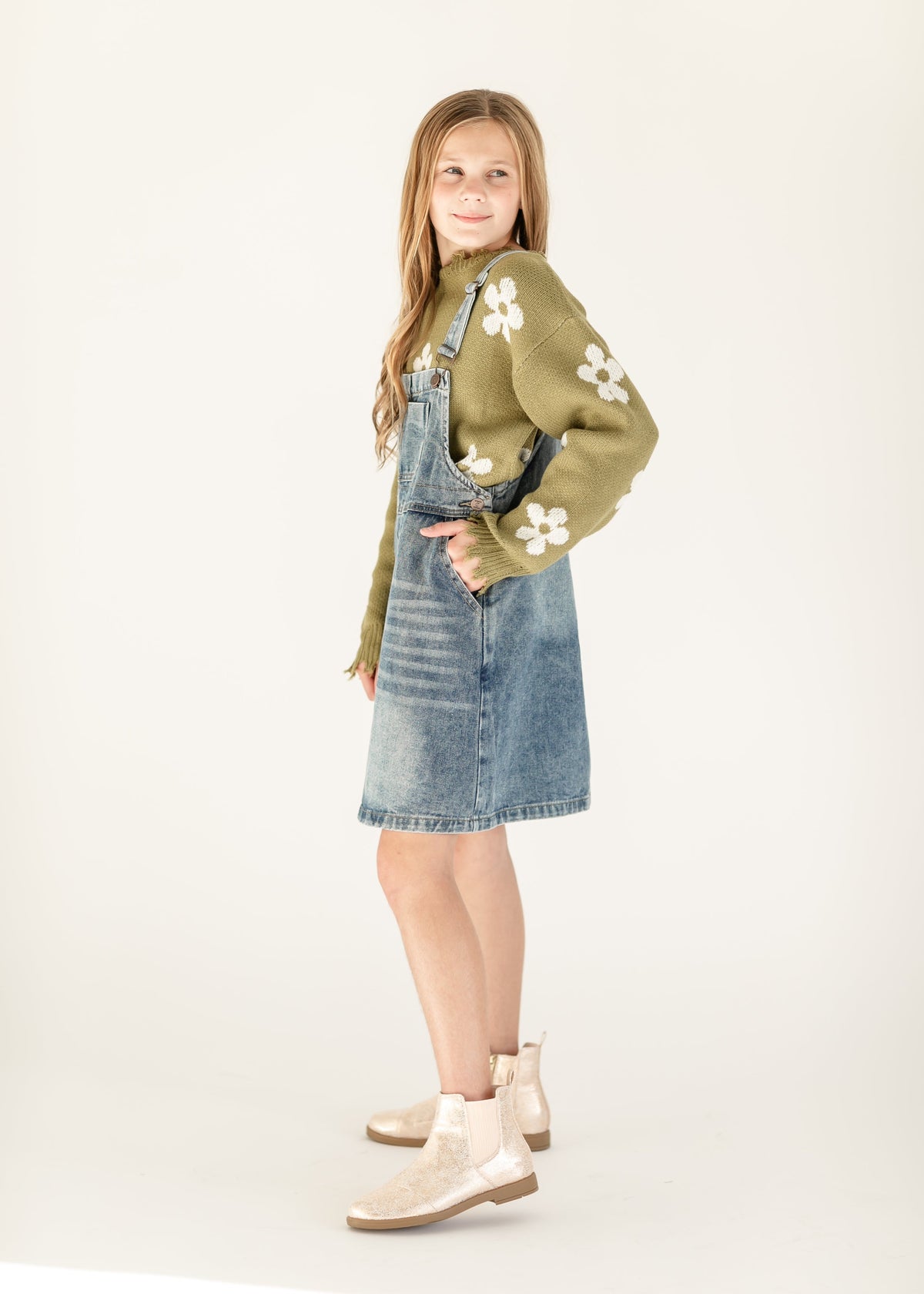 Girl's Blakely Denim Overall Dress - FINAL SALE