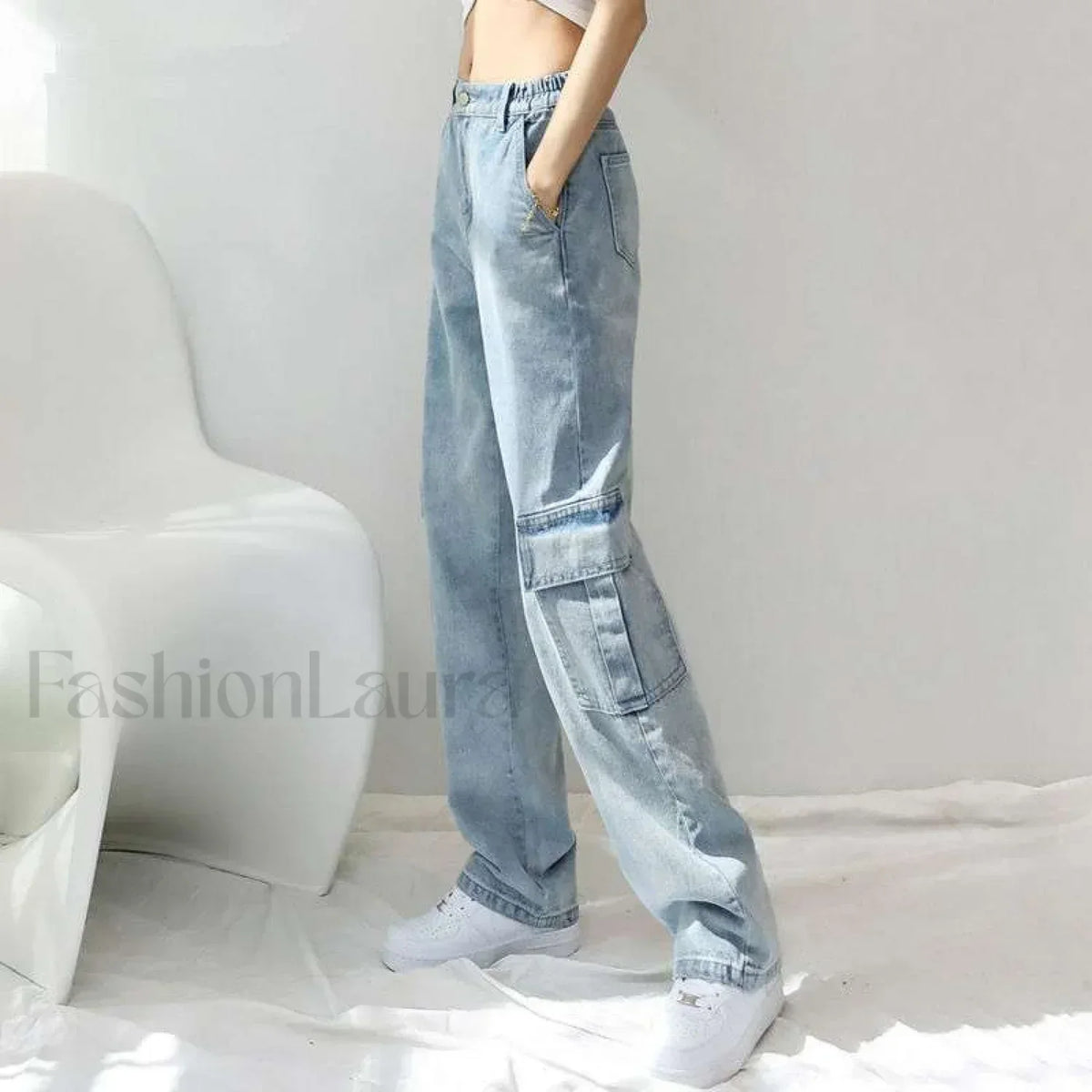High Street Retro Trendy Loose And Wide Jeans