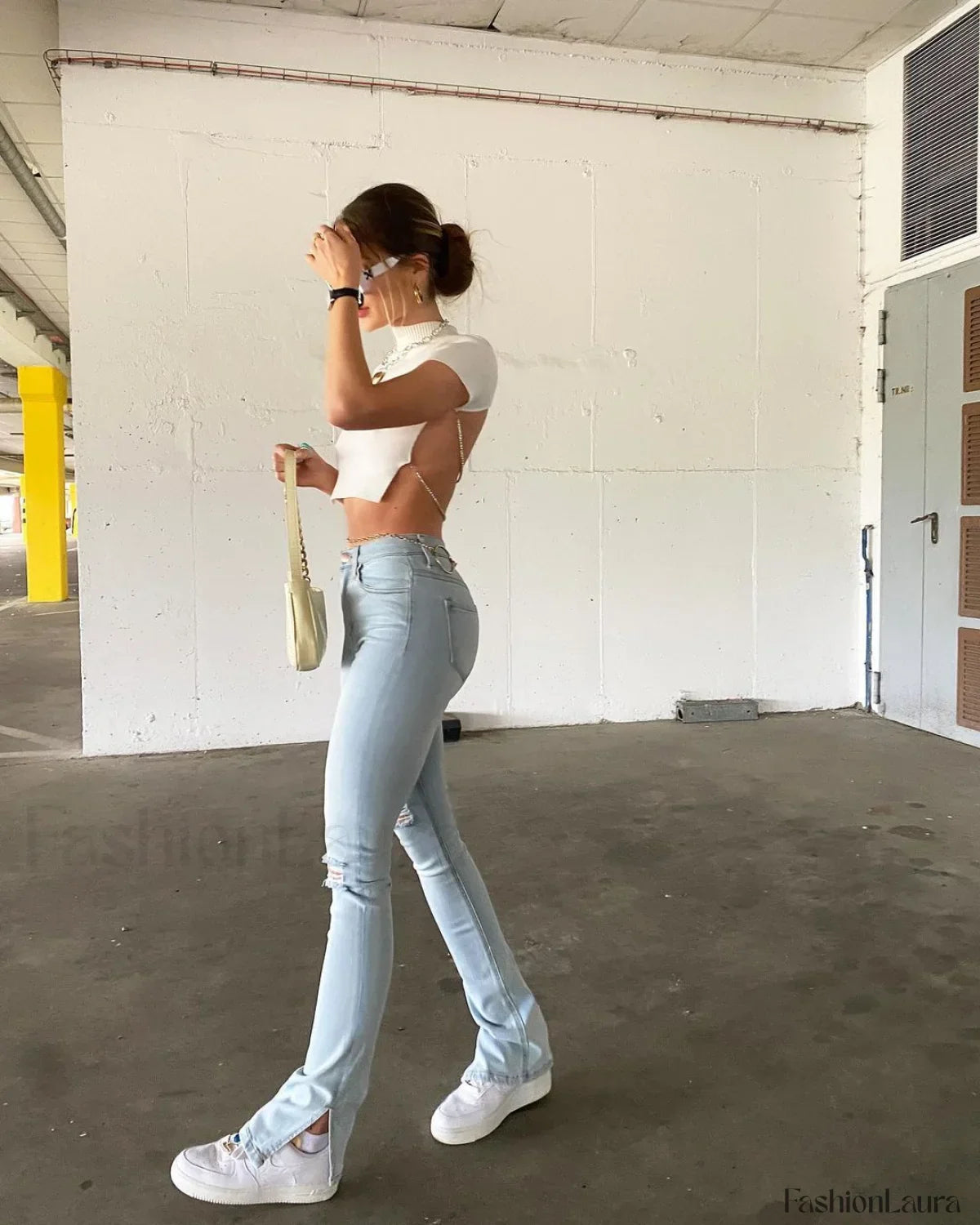 High Waist Graceful Slim Jeans