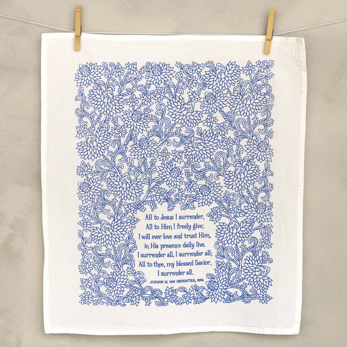 I Surrender All Hymn Tea Towel