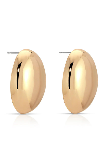 Smooth Pebble Earrings - Gold