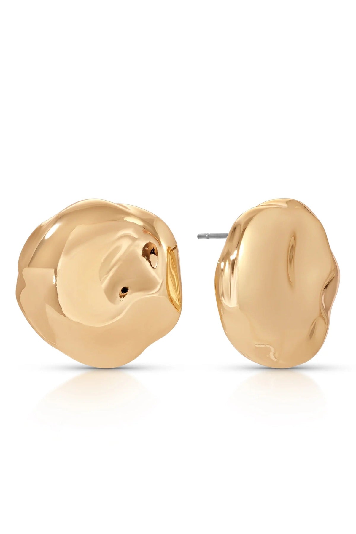 Molten Button Studs - Gold