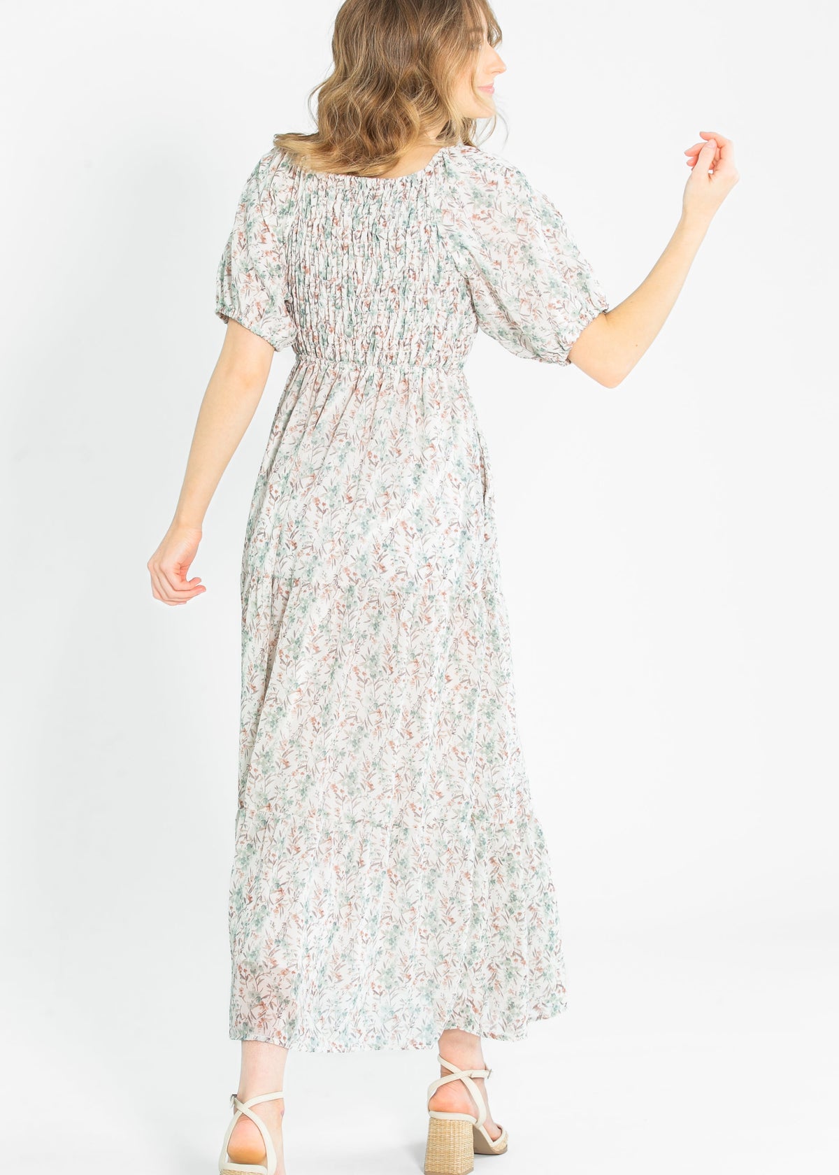 Indy Seaglass Blossom Smocked Maxi Dress - FINAL SALE